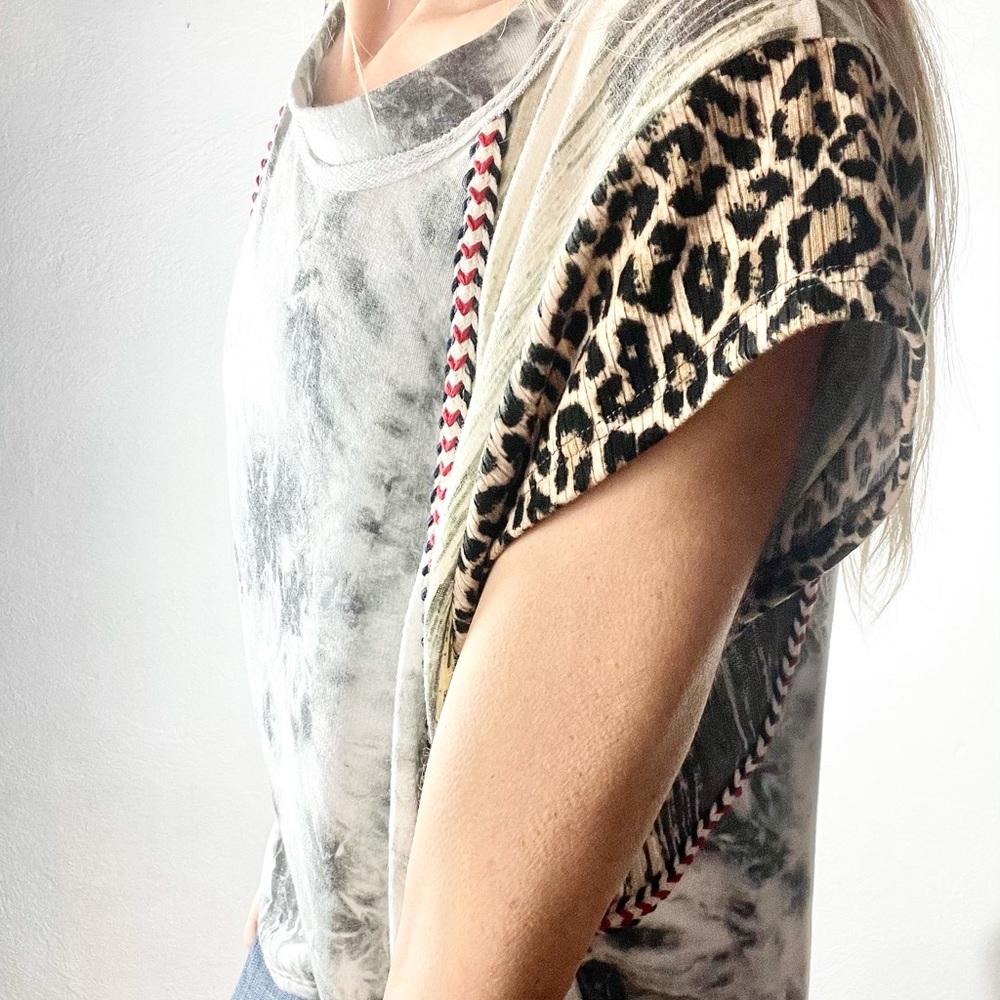 Ces Femme |Bleached Leopard Print Multi-Fabric Ro… - image 6